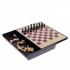 Шахматы магнитные, с ящиком, доска 24 х 18 см