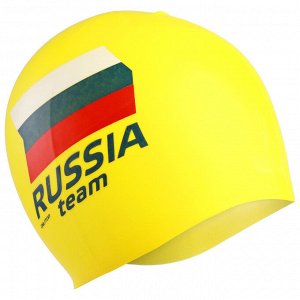 Шапочка для плавания RUSSIA team, силикон, цвета МИКС