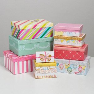Набор подарочных коробок 10 в 1 «Торт», 32.5 - 20 - 12.5?12 - 7 - 4 см