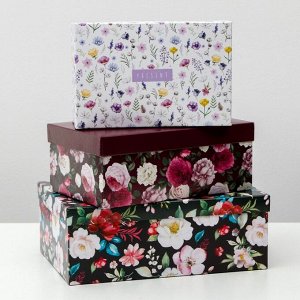 Набор коробок подарочных 12 в 1 «Цветы», 18 х 11 х 6.5 см - 46,6 х 35,2 х 17.5 см