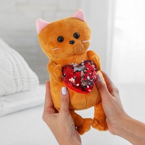 Мягкая игрушка кот «Бисквит», с сердцем
