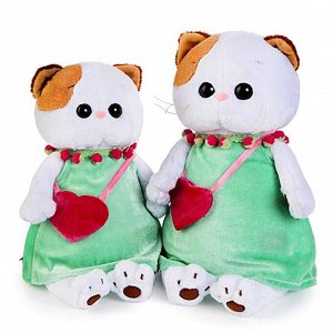 Мягкая игрушка «Кошечка Ли-Ли», в мятном платье с розовой сумочкой, 24 см