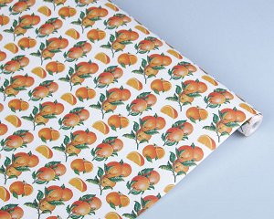 Подарочная крафт бумага в рулоне "Апельсины"