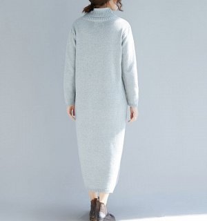 Платье вязаное, серый