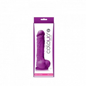 Силиконовый фиолетовый фаллос на присоске Colours Pleasures 5&#039;&#039;
