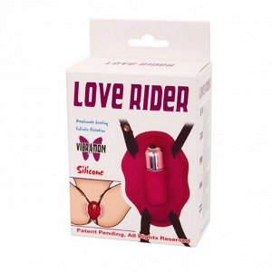 Клиторальный  вибростимулятор на резинках для фиксации Love Rider