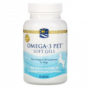 Nordic Naturals, Omega-3 Pet, мягкие желатиновые капсулы для собак, 90 капсул