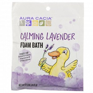Aura Cacia, Успокаивающая пена для ванны с эфирным маслом лаванды, 2,5 унции (70,9 г)