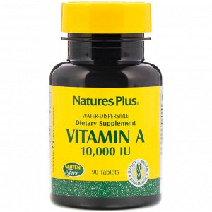 Nature&#x27 - s Plus, Витамин А, 10000 МЕ, 90 таблеток