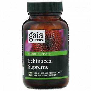 Gaia Herbs, Echinacea Supreme, 60 вегетарианских фито-капсул с жидкостью