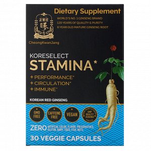 Cheong Kwan Jang, Koreselect, Stamina, 30 Veggie Capsules