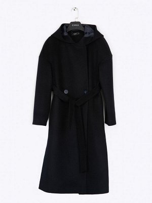 Однотонное пальто с капюшоном R065/frost