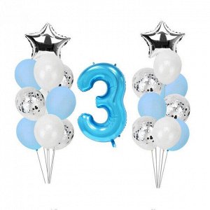 Набор воздушных шаров с цифрой "3"
