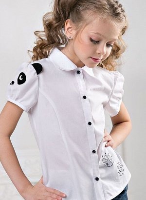 Блузка дляя девлчки белая с коротким рукавом