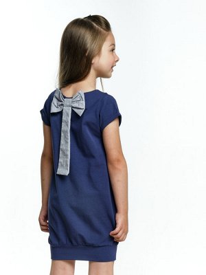 Платье с бантом (98-122см) UD 0633-5(2) синий-серый