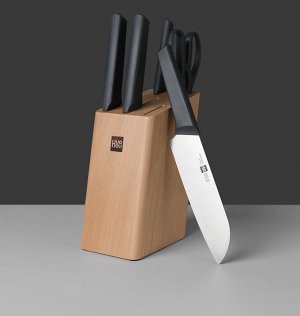 Набор ножей Xiaomi Huo Hou Fire Kitchen Steel Knife Set с подставкой