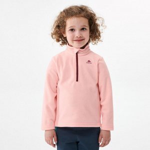 Толстовка флисовая для походов для детей 2-6 лет розовая MH100 QUECHUA
