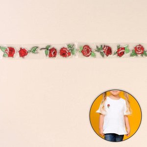 Термоаппликация со стразами «Розы», 5 ? 4,5 см, 8 шт на листе, цвет МИКС