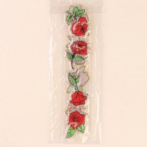 Термоаппликация со стразами «Розы», 5 ? 4,5 см, 8 шт на листе, цвет МИКС