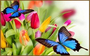 N-246 Бабочки в тюльпанах - мозаика Милато