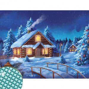 Алмазная мозаика «Рождественский вечер» 30х40 см, холст, пинцет, ёмкость