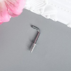 Крючок металл, набор 40 шт., серебро, 2.5x0.5 см, МИКС