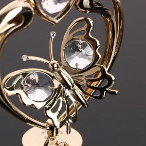 Сувенир "Сердце с бабочкой ", с кристаллами