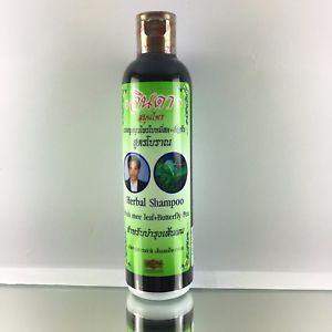 Лечебный тайский шампунь для роста и против выпадения волос Джинда Herbal Hair Shampoo Fresh mee-leaf+Butterfly Pea, 250 мл