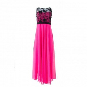 Платье женское MINAKU &quot;Bella&quot;, длинное, размер 48, цвет розовый/чёрный