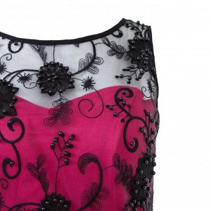 Платье женское MINAKU "Bella", длинное, цвет розовый/чёрный