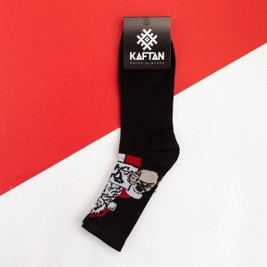 Носки новогодние мужские KAFTAN "Bad Santa" размер 41-44 (27-29 см), цвет чёрный