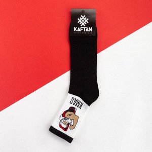 Носки новогодние мужские KAFTAN "хMAS" размер 41-44 (27-29 см), цвет чёрный
