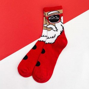 Носки новогодние мужские KAFTAN "Дед мороз" размер 41-44 (27-29 см), цвет красный