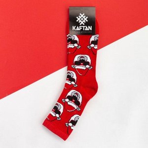 Носки новогодние мужские KAFTAN "Мишка" размер 41-44 (27-29 см), цвет красный