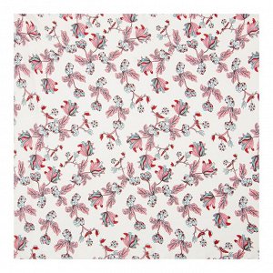 Платок текстильный женский, цвет молочный/розовые цветы, размер 70х70