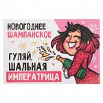 Наклейка на бутылку &quot;Шампанское Новогоднее&quot; шальная императрица, 12х8 см