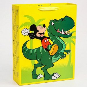 Пакет ламинат вертикальный "Dino", Микки Маус, 31х40х11 см