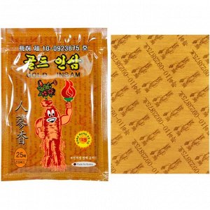 Пластырь для суставов Противовоспалительный Золотой с женьшенем Корея