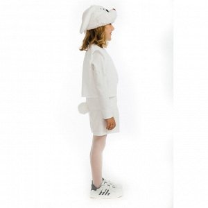 Карнавальный костюм «Зайчик белый», жилетка, шорты, маска-шапочка, рост 122 см