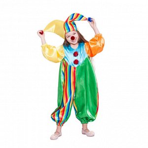 Карнавальный костюм «Клоун Фантик», комбинезон, шапка, носик, р. 28, рост 98 см