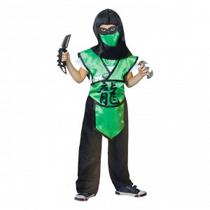 Карнавальный костюм ниндзя «Дракон», шлем, защита, пояс, штаны, оружие, маска, р. 28, рост 98-104 см