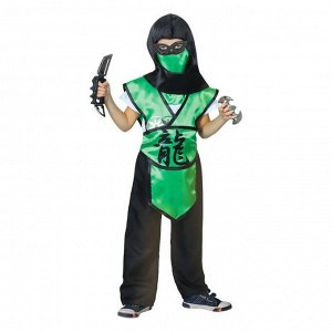 Карнавальный костюм ниндзя «Дракон», шлем, защита, пояс, штаны, оружие, маска, р. 34, рост 134 см