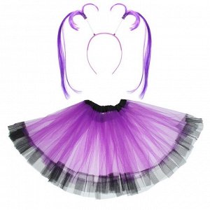 Карнавальный набор «Девочка», 2 предмета: юбка, ободок, цвет фиолетовый