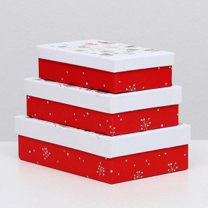 Набор коробок 3 в 1 "Новогодние игрушки", 22 х 15 х 7 - 18 х 11 х 5 см