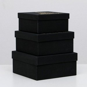 Набор коробок 3 в 1 "Золотая ель", 20 х 20 х 9,5 - 15,5 х 15,5 х 7,5 см
