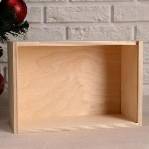 Подарочная коробка деревянная «Новогодние игрушки», 20x14x8 см, ящик с крышкой, упаковка