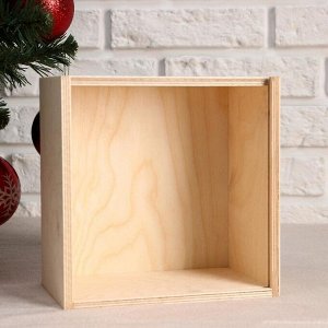 Ящик-пенал "С Новым годом, ягоды", 20х20х10 см, коробка с открывающейся крышкой, печать