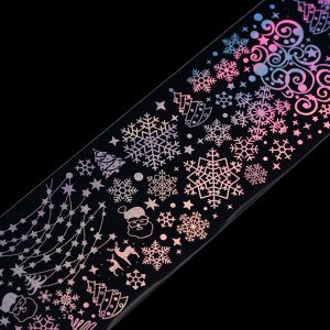 Переводная фольга для декора «Новогоднее ассорти», 4 - 50 см, цвет голографичный серебристый