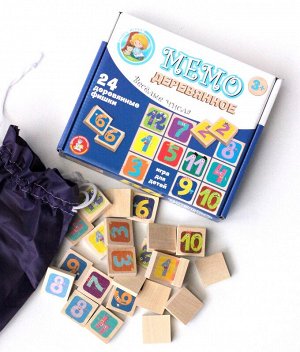 Игра деревянная МЕМО "Веселые числа"