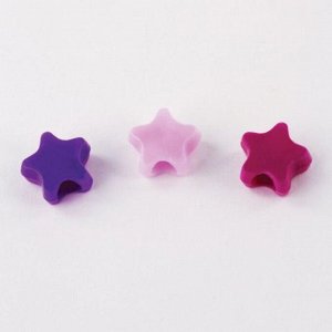 Бусины для творчества "Звезды", 10 мм, 30 грамм, светло-розовые, розовые, фиолетовые